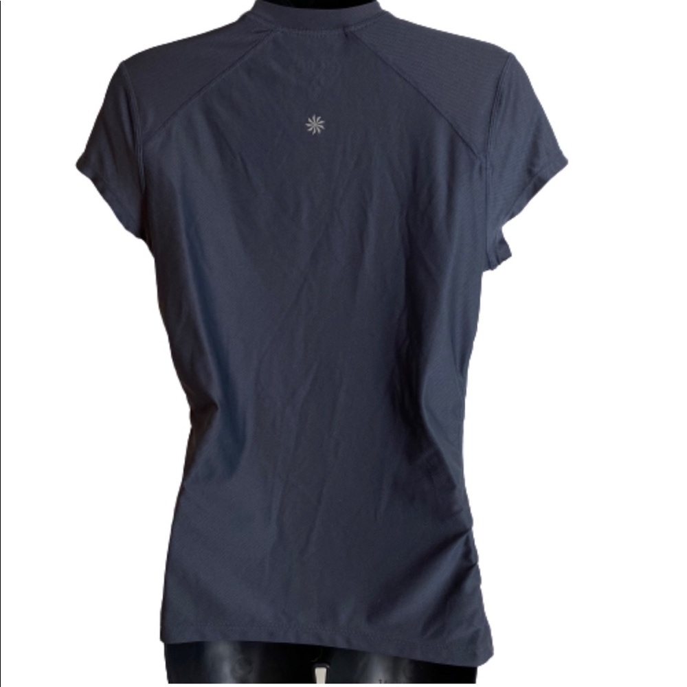 Athleta Women’s Athletic Tee Shirt Lace Trim Scrunched Sides Size Small - Picture 4 of 5